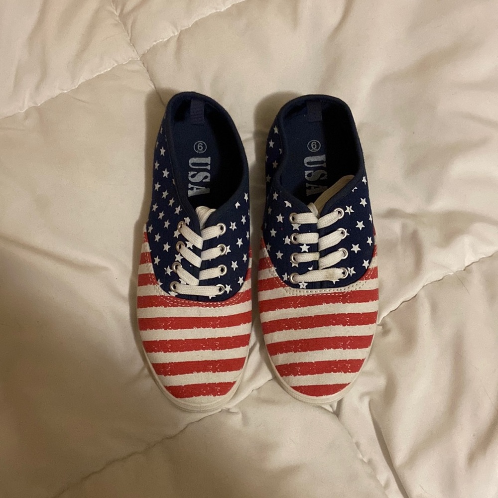 American flag canvas sneakers